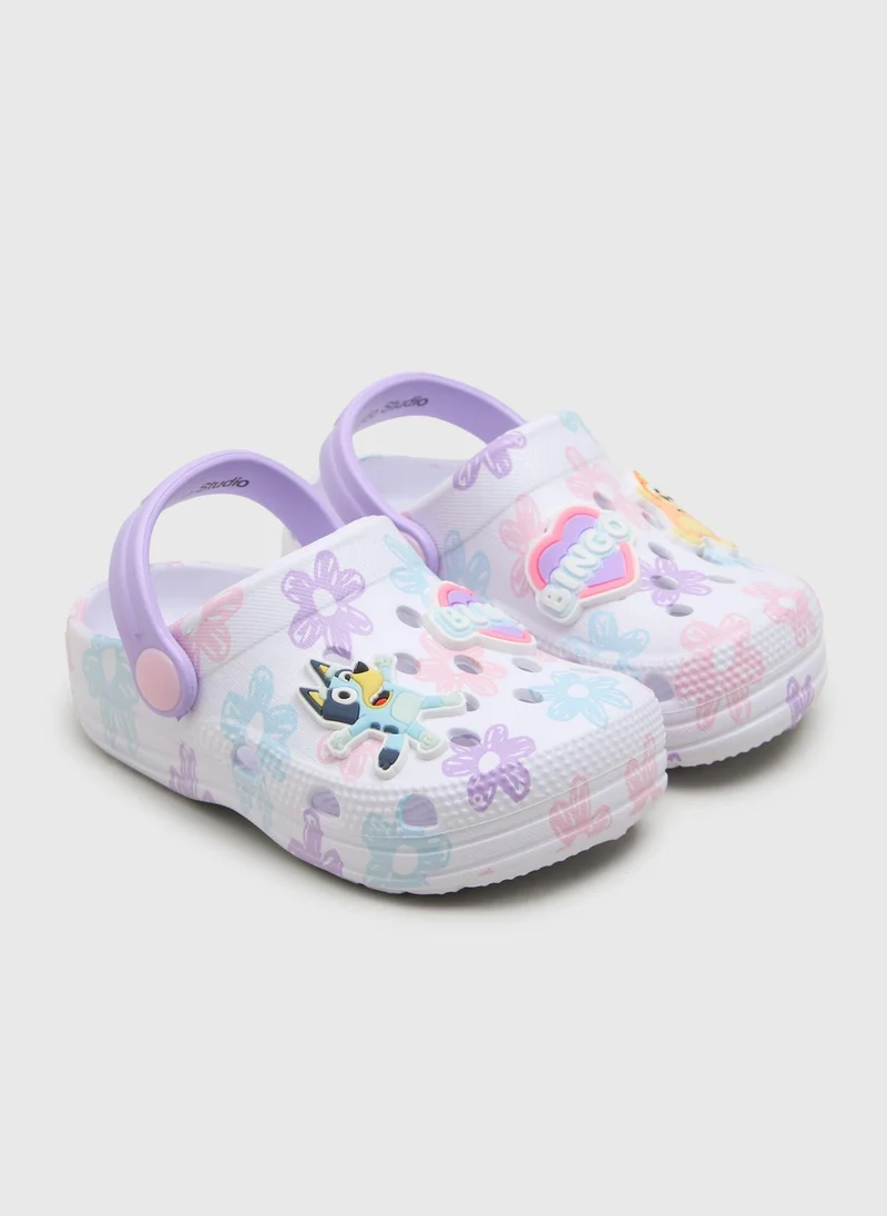 Matalan Bluey Girls Lilac Badge Clogs